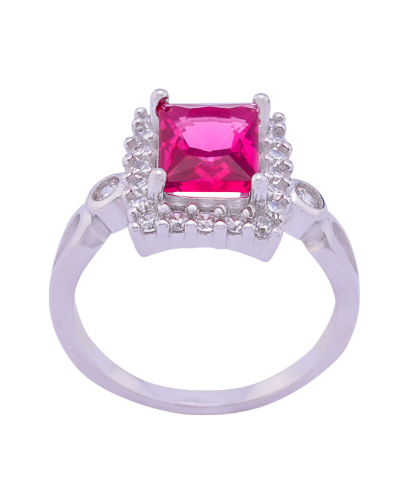 Pink Silver ring
