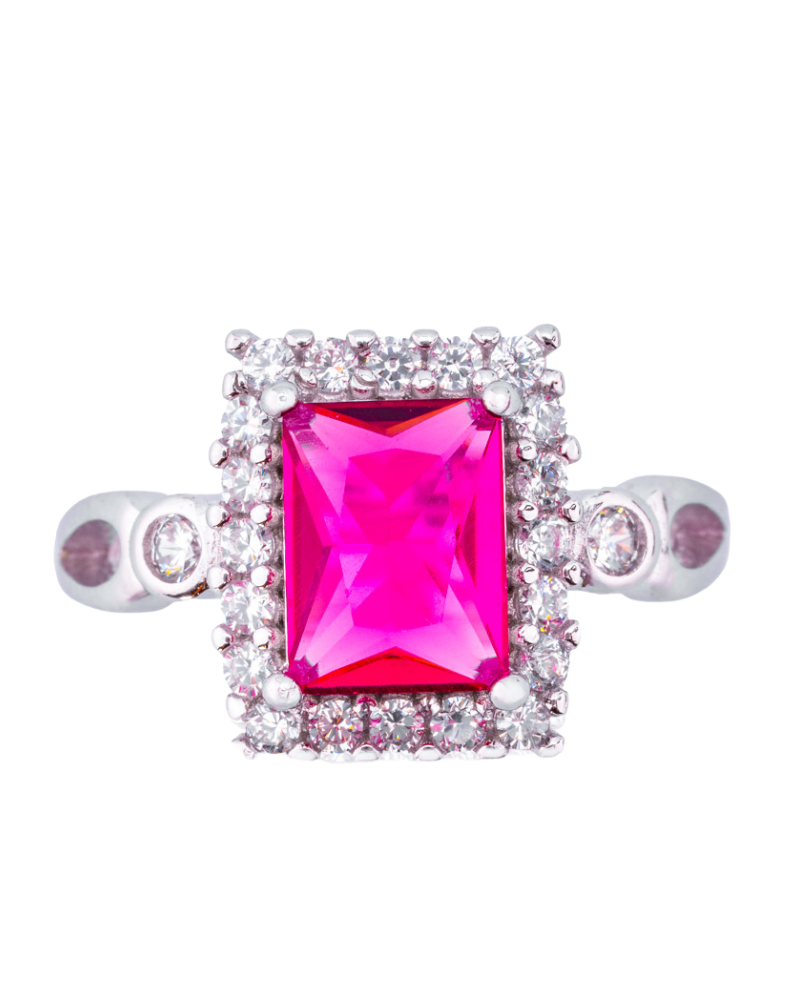 Pink Silver ring