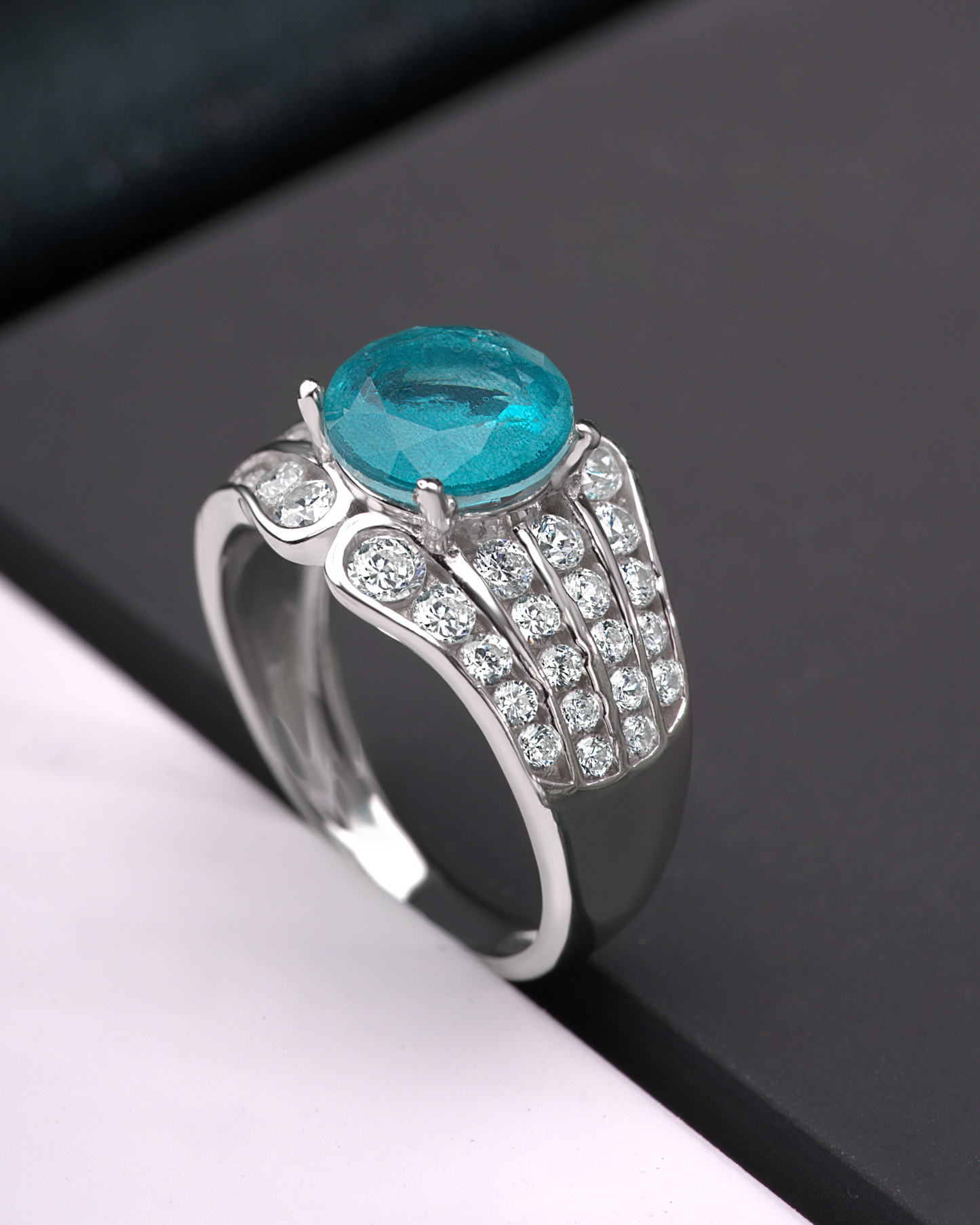 Blue Gem silver Ring