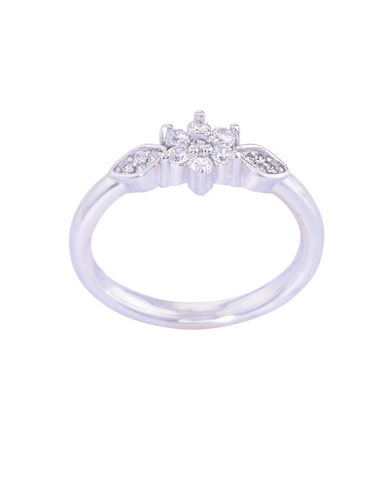 White Radiance Silver Ring