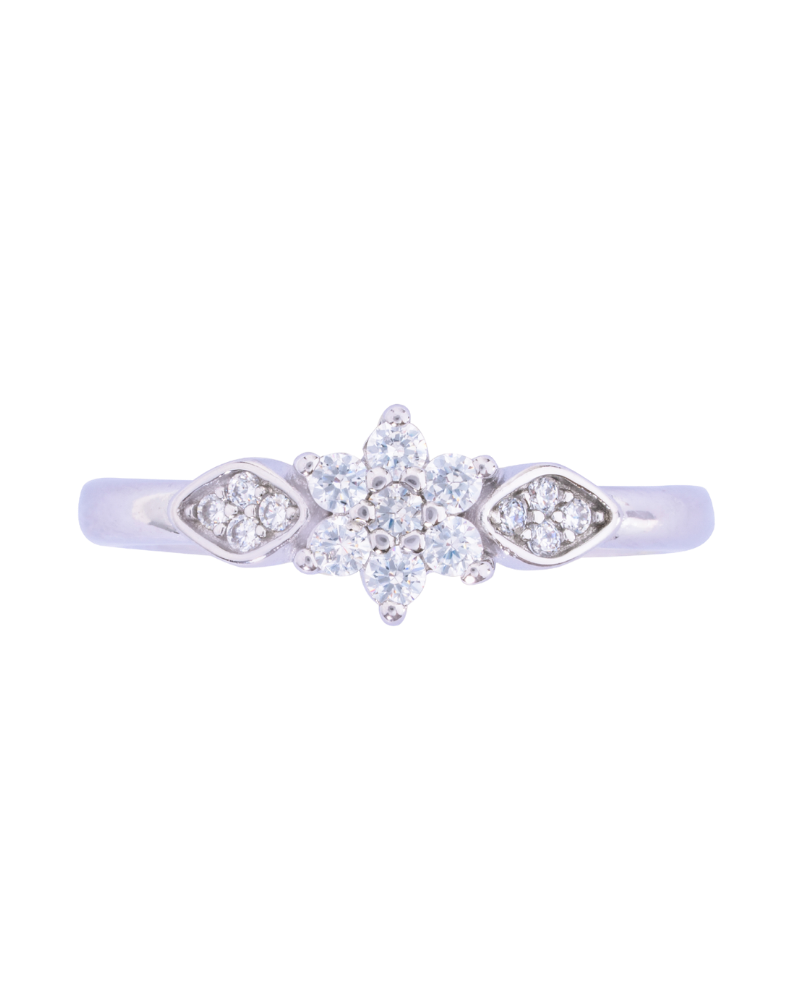 White Radiance Silver Ring