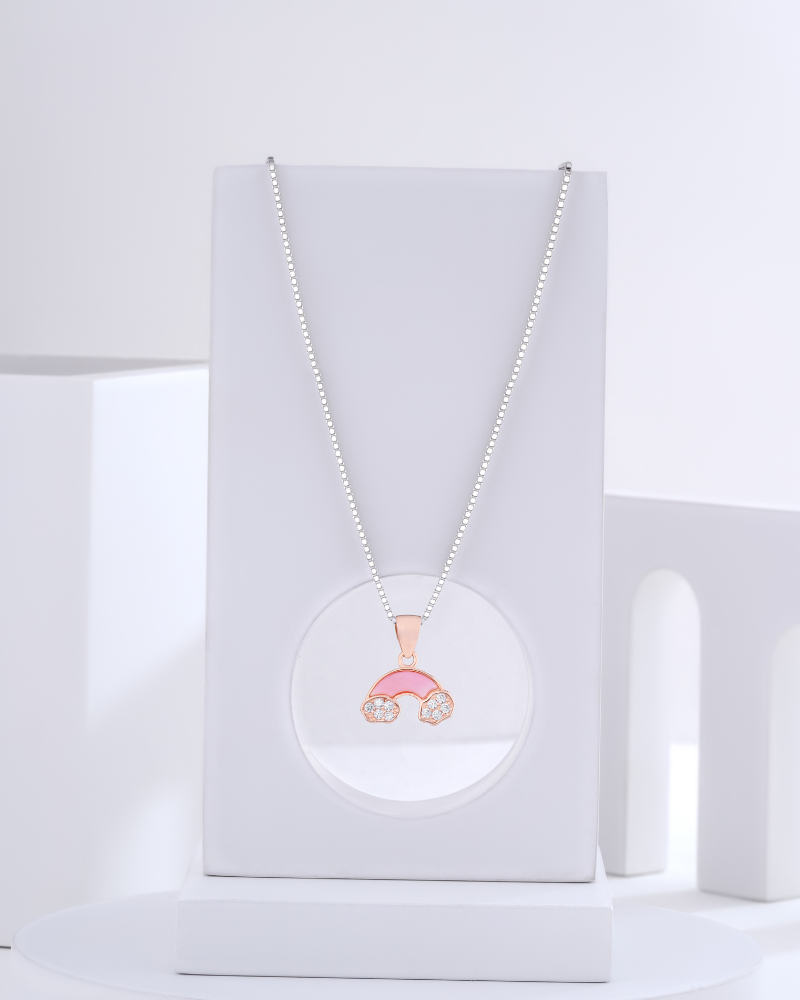 Rose Gold Pendant Rainbow