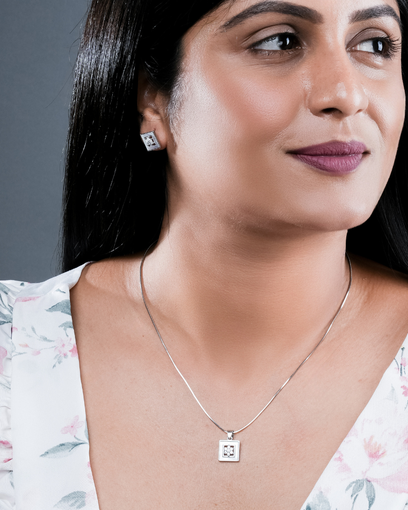 Gold-Finish Silver Pendant Set