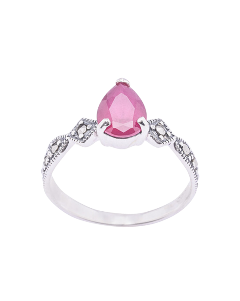 Crimson Teardrop Ring