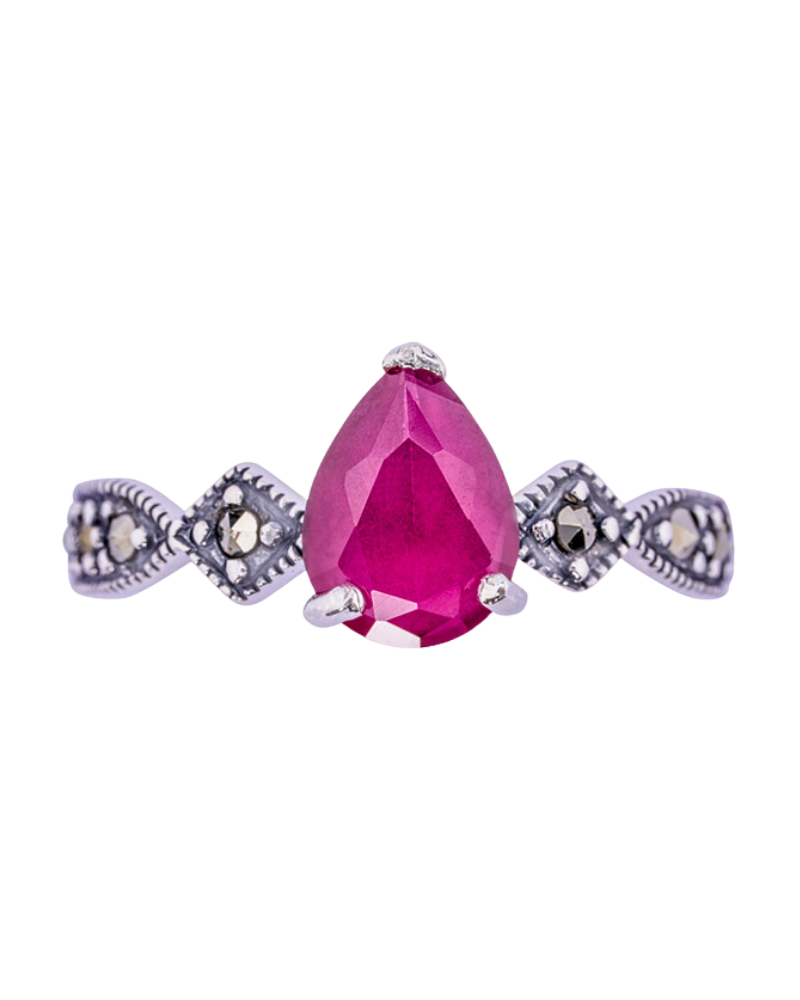 Crimson Teardrop Ring