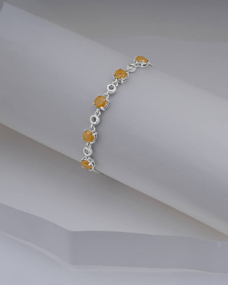 Golden Drops Silver Chain Bracelet