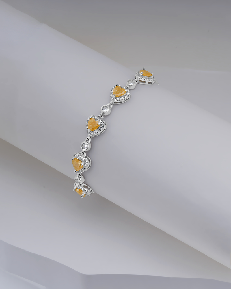 Golden Drops Silver Chain Bracelet