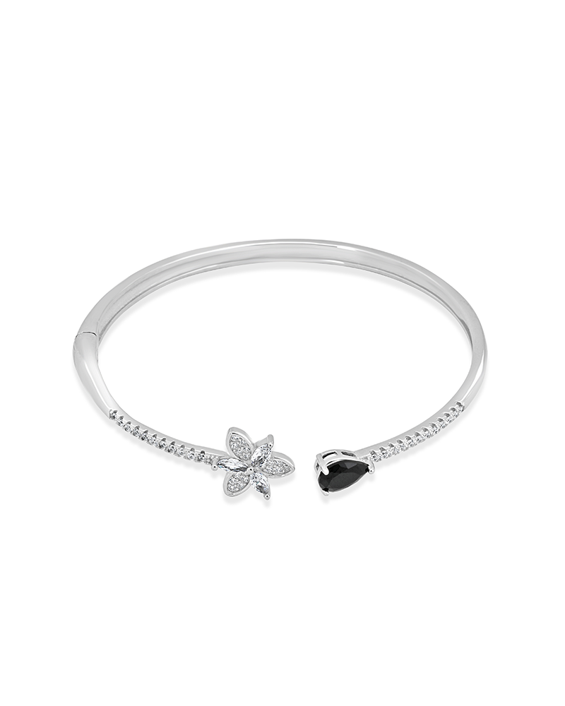 Sterling Silver Bracelet with Black