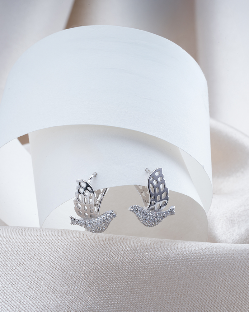 Luxury Sterling Silver Oval Studs