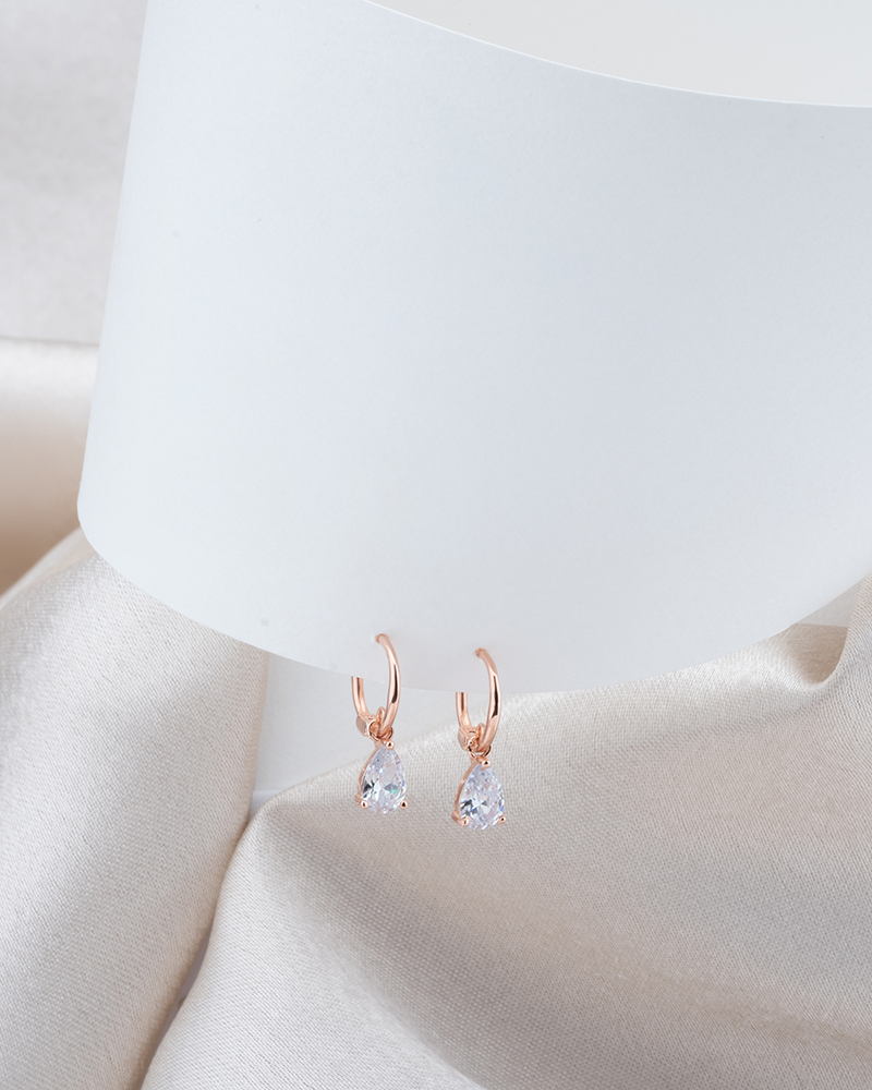 Sterling Silver Oval Drop Studs