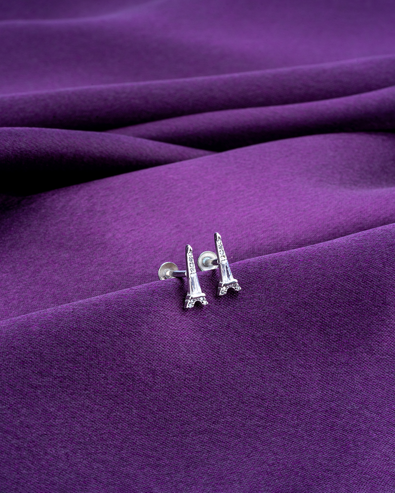 Dainty Silver Bar Studs