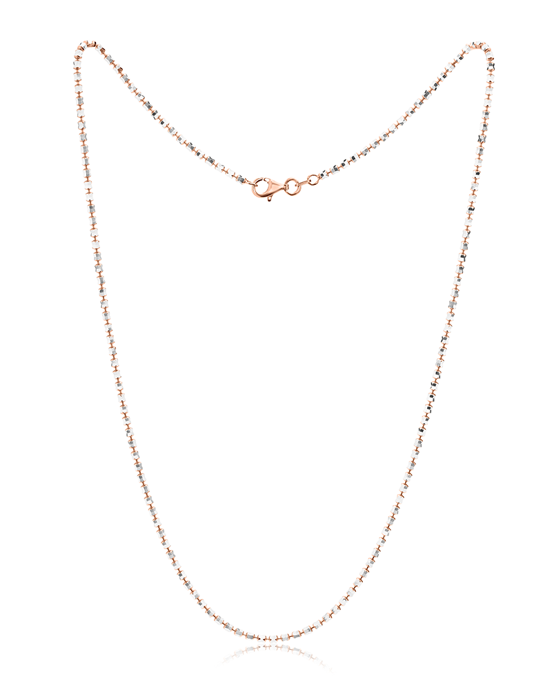 Dual-Tone Rose & Silver Chain