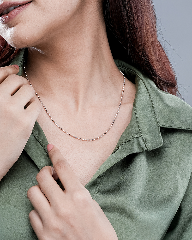 Dual-Tone Rose & Silver Chain