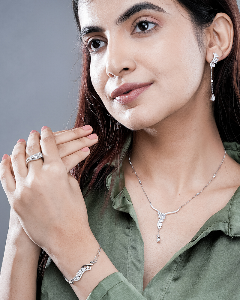 Classic 925 Sterling Silver Necklace Set