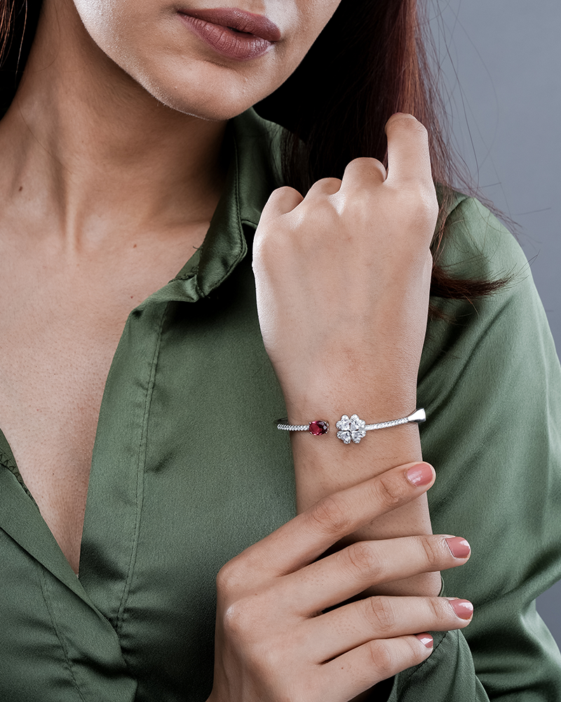 Sterling Silver Bracelet with pink