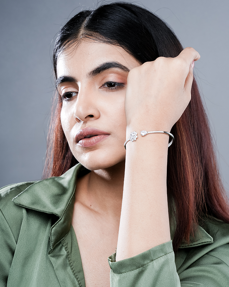 Sterling Silver Bracelet with white