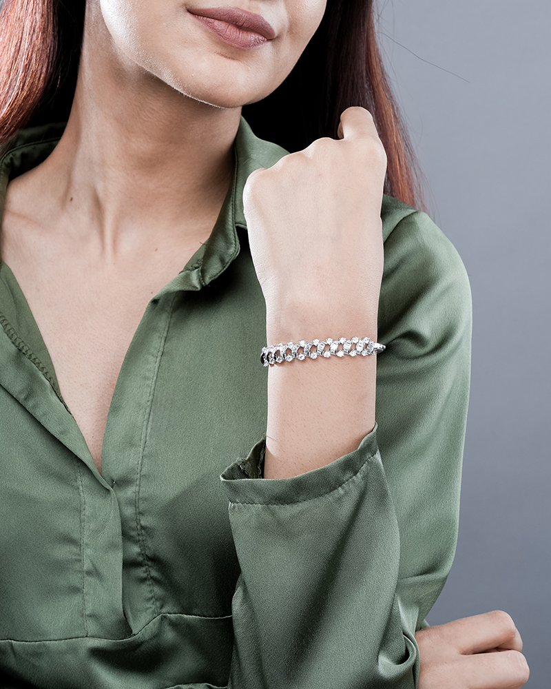 Silver Sparkle Crystal Bracelet