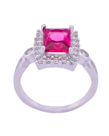 Pink Silver ring
