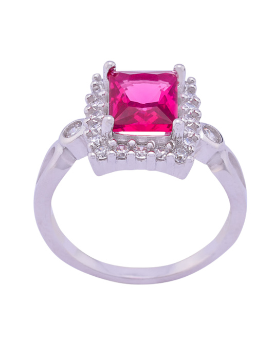 Pink Silver ring