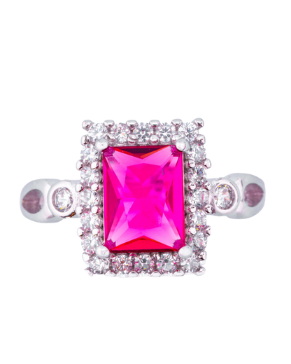 Pink Silver ring