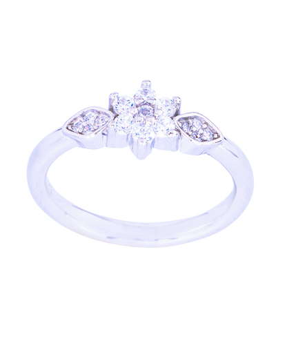 White Radiance Silver Ring