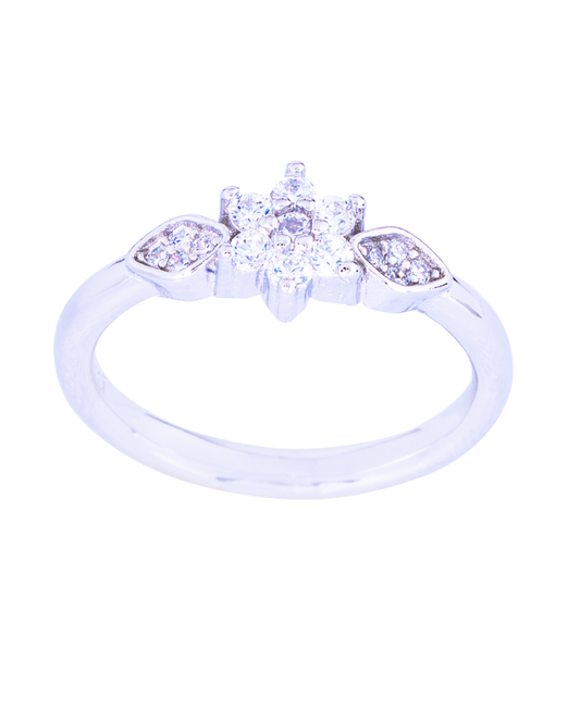 White Radiance Silver Ring