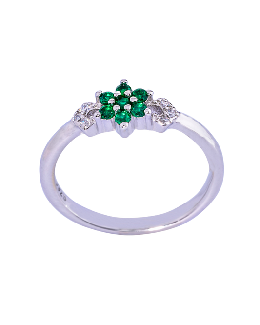 Lush Green Silver Charm