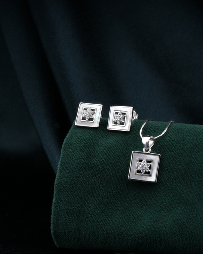Gold-Finish Silver Pendant Set