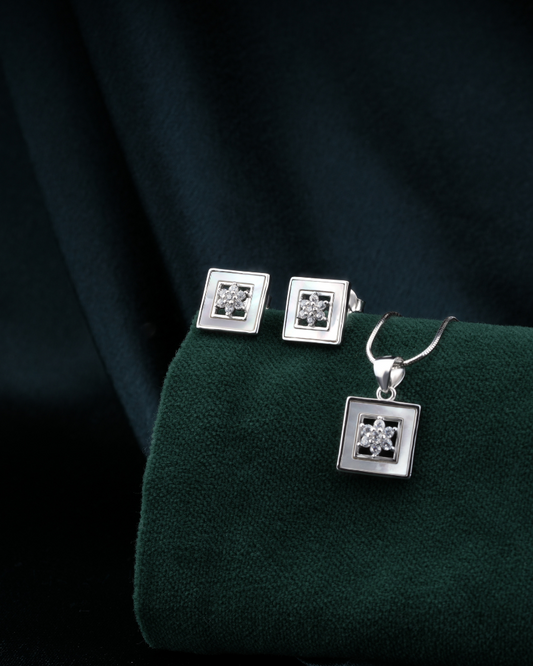 Gold-Finish Silver Pendant Set