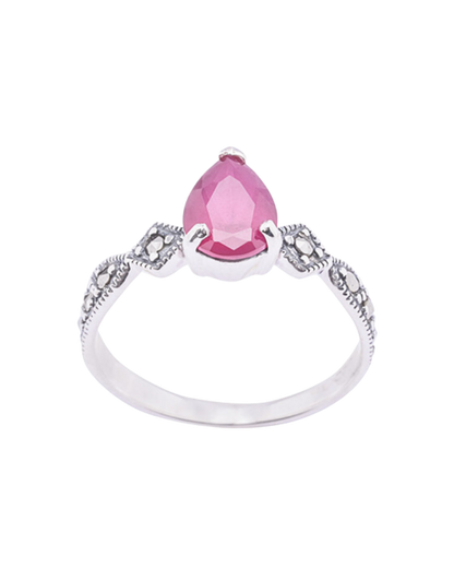 Crimson Teardrop Ring