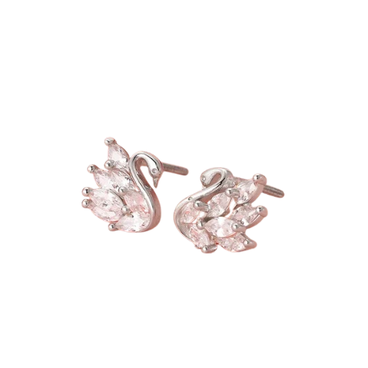Rose Gold Studs with Sparkling Accents