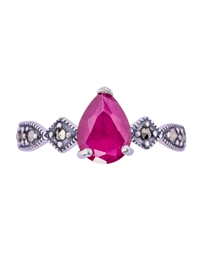 Crimson Teardrop Ring