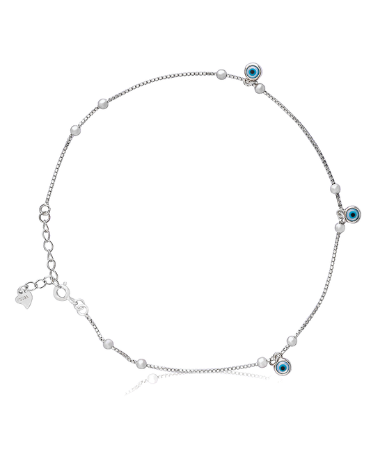 Silver Floral Leaf Anklet