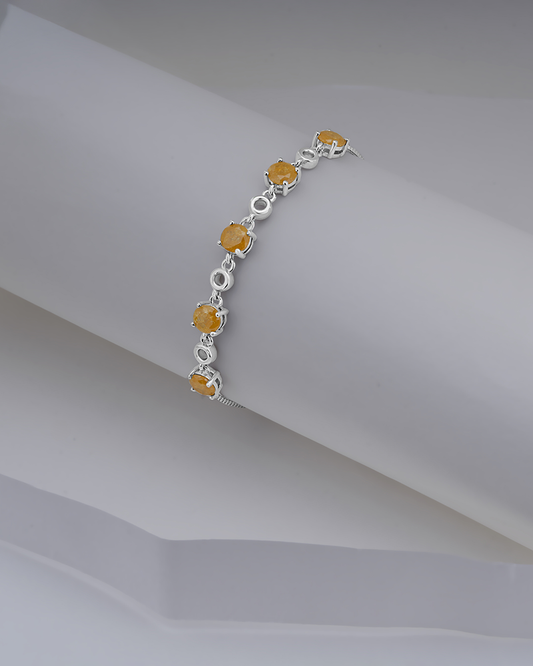 Golden Drops Silver Chain Bracelet
