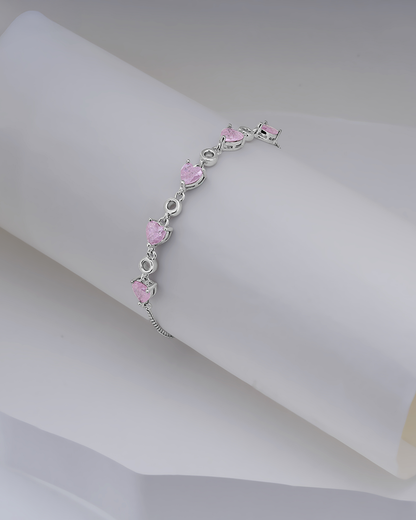Blush Rose Silver Bracelet