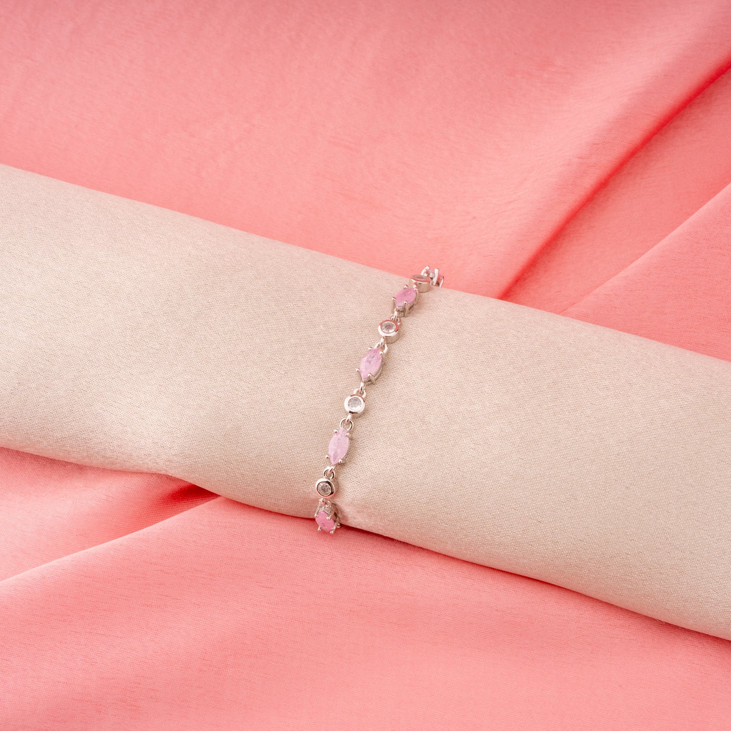 Blush Rose Silver Bracelet