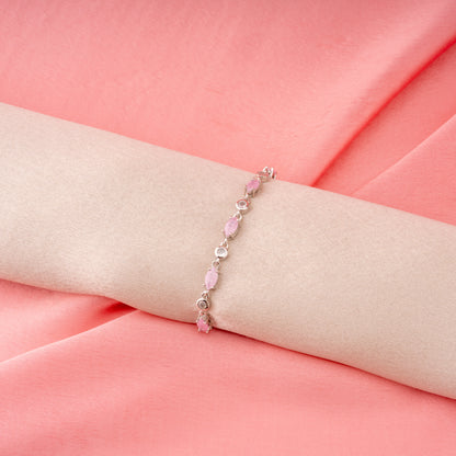 Blush Rose Silver Bracelet