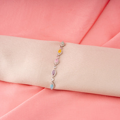 Colorful Hearts Silver Bracelet
