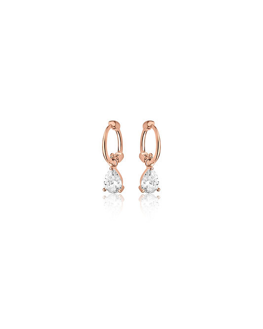 Sterling Silver Oval Drop Studs