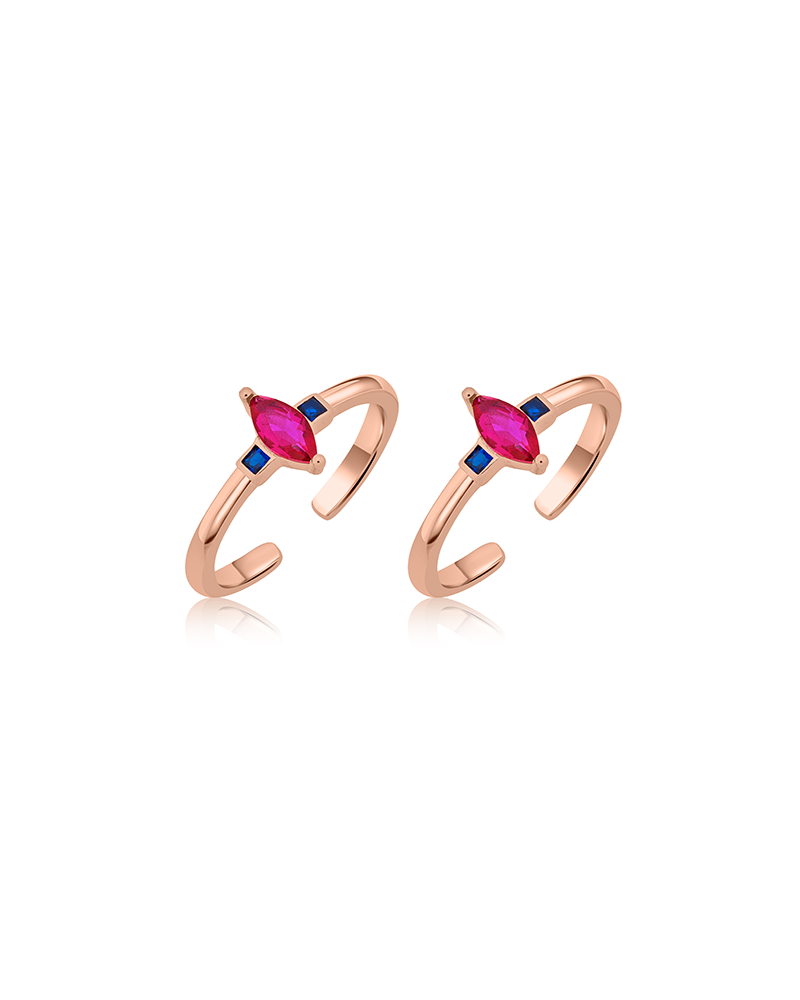 Rose Gold Emerald Drop Ring