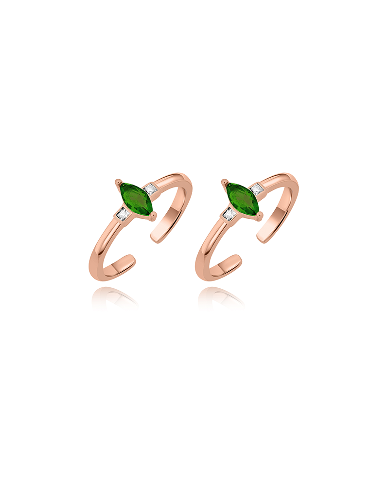 Rose Gold Emerald Drop Ring