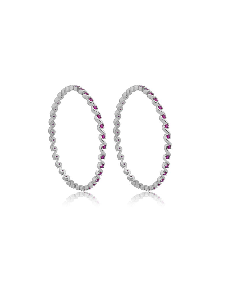 Pink & White Silver Bangle