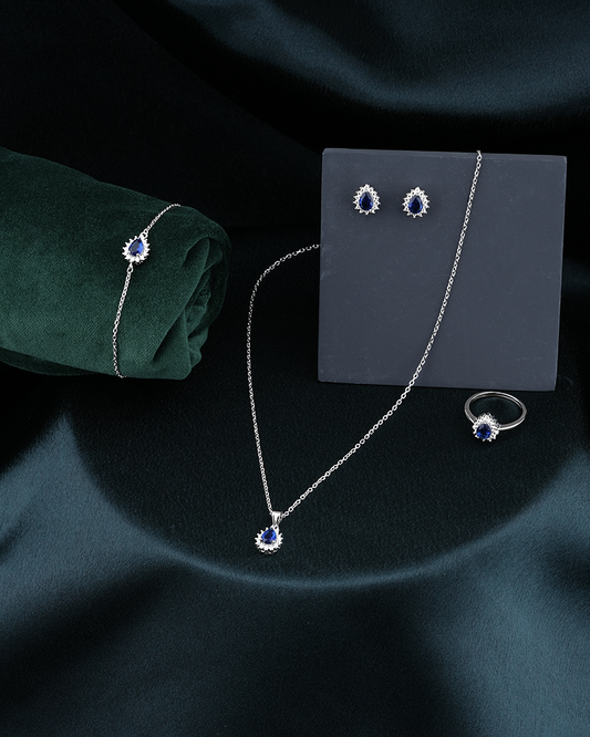 Intricate Silver Necklace and Earring Set