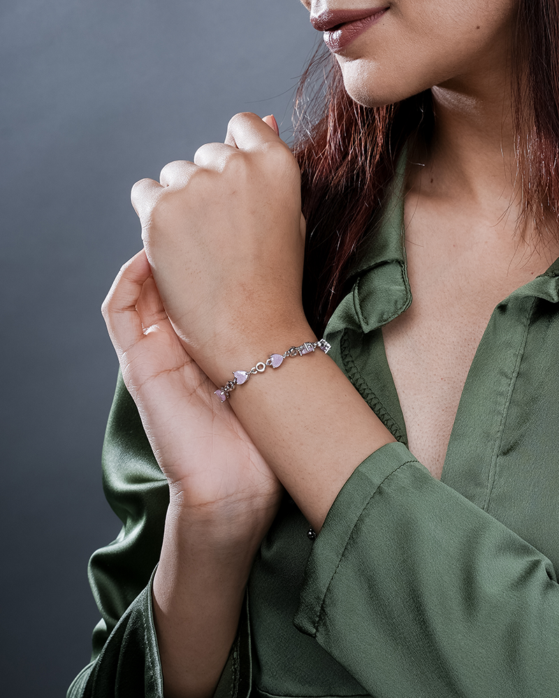 Blush Rose Silver Bracelet
