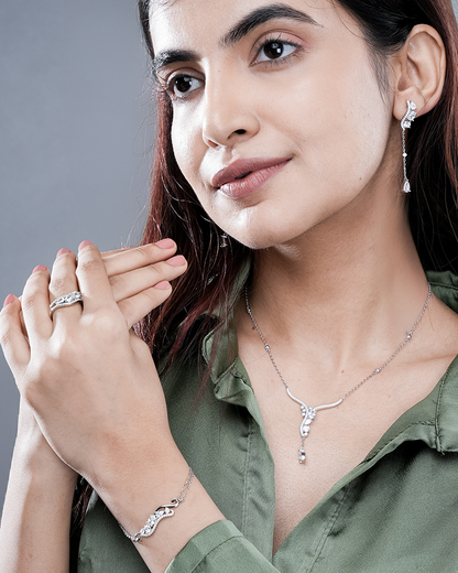 Classic 925 Sterling Silver Necklace Set