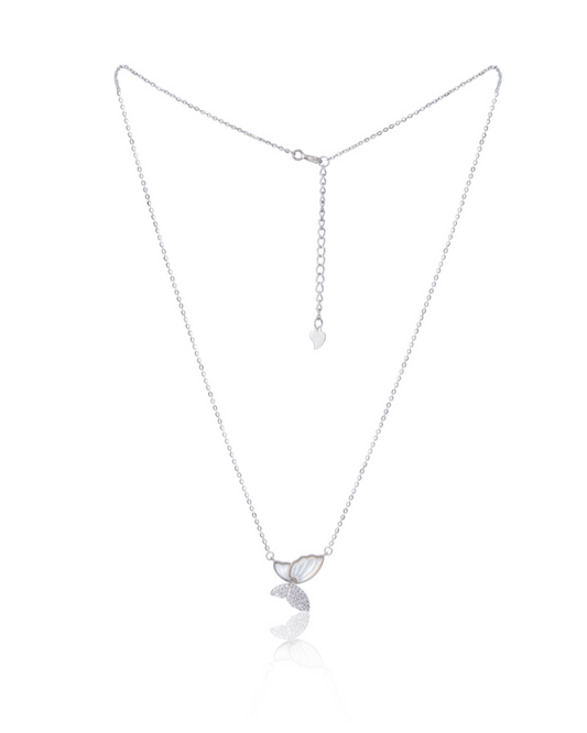 Silver Pendant Feathered Wing