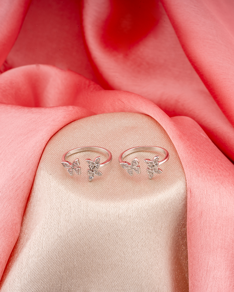 Silver Toering Chic Butterfly