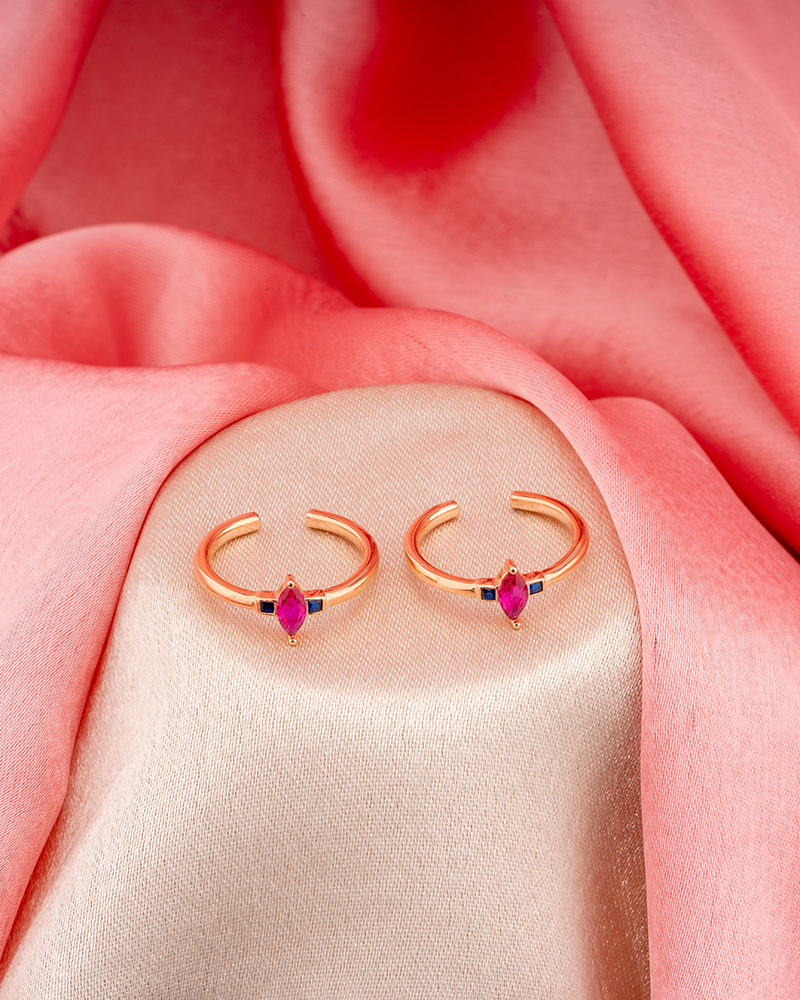 Rose Gold Emerald Drop Ring