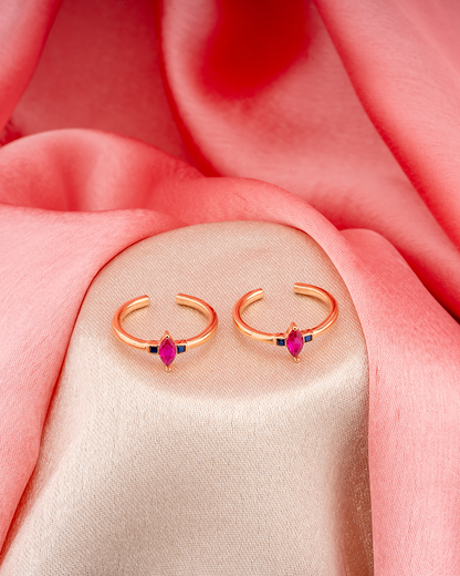 Rose Gold Emerald Drop Ring